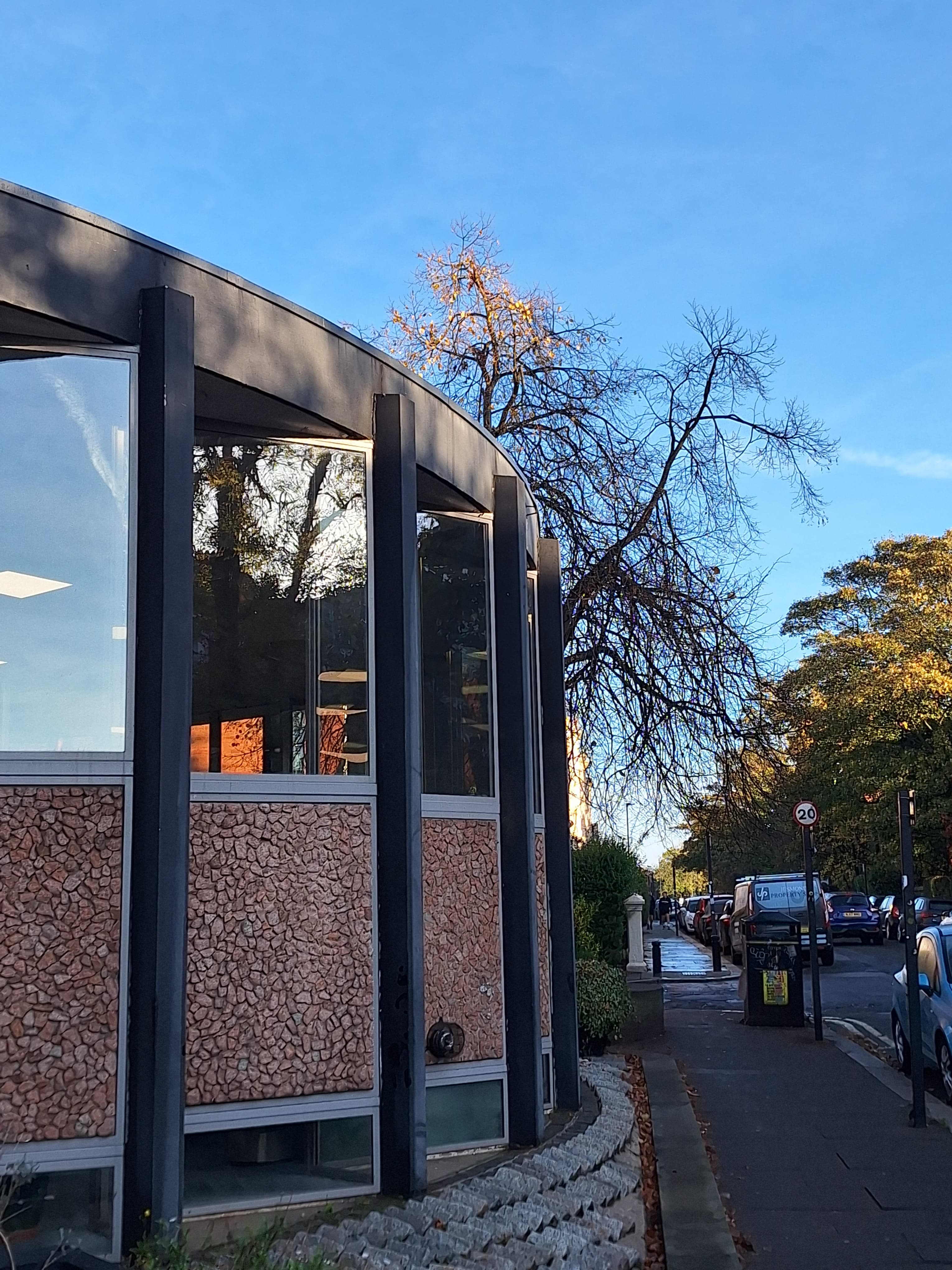 An image of the outside of Jesmond Library