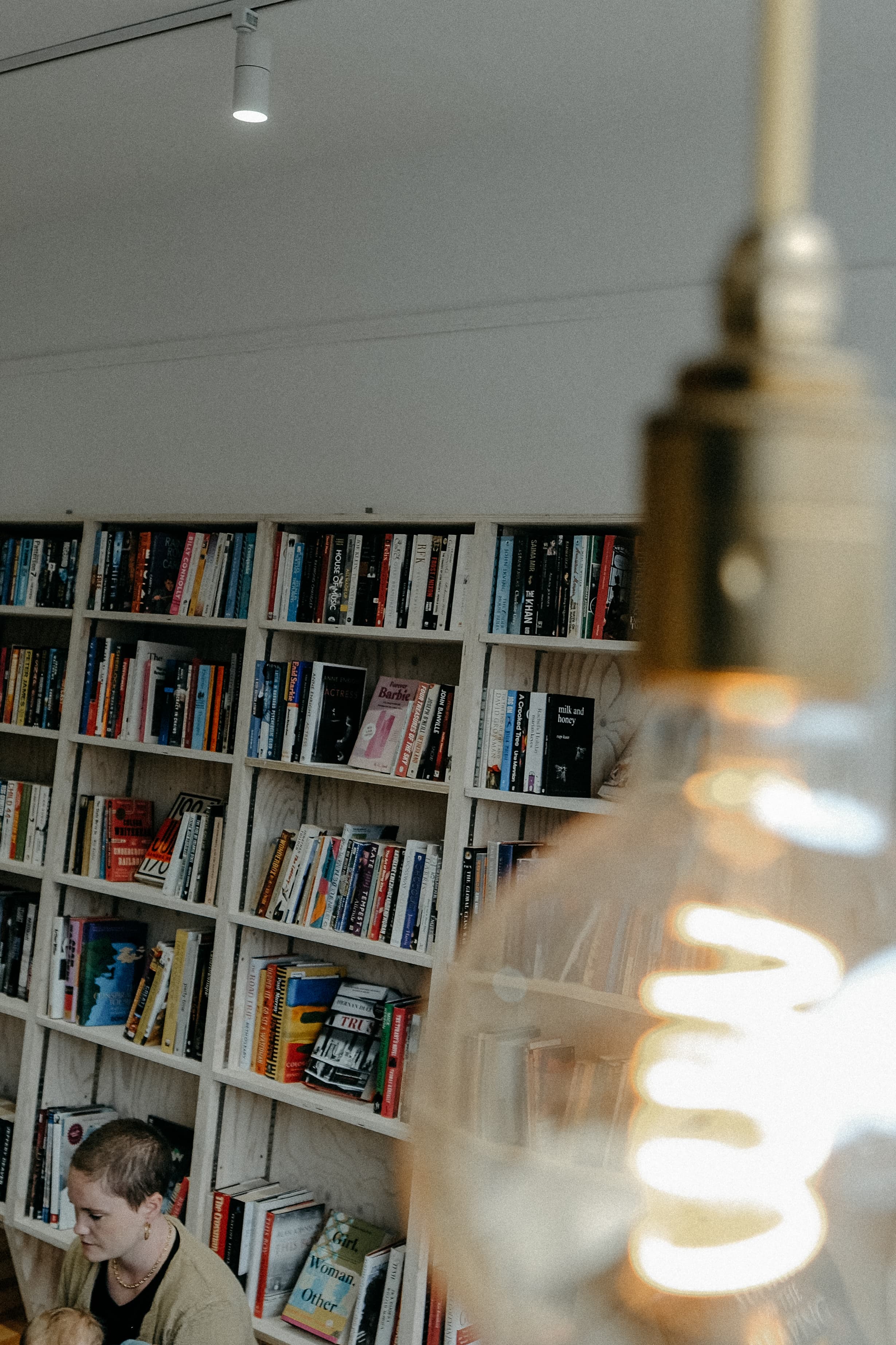 A photo of bookshelves inside 1b Books bookshop